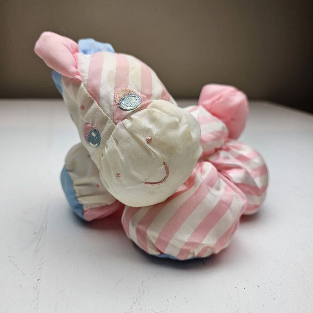 Fisher Price Puffalumps Pink Stripe Zebra Sleepytime Pony Horse 1991 VTG